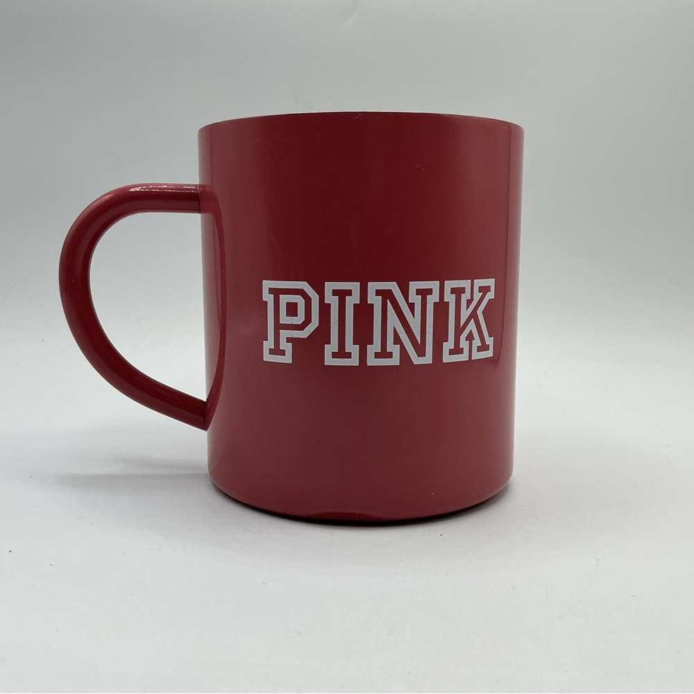 Victoria Secret PINK Stainless Steel Pink W/White Dog Symbol Cup Mug